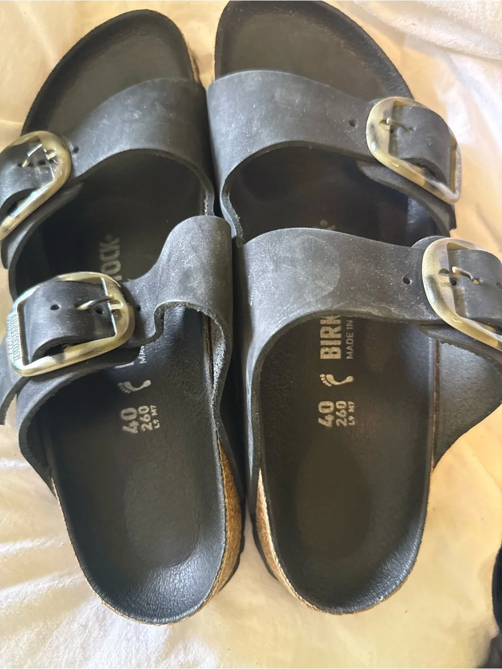 Birkenstock Arizona Big Buckle Black Sandals with Tortoise Hardware size 9 - Picture 3 of 6
